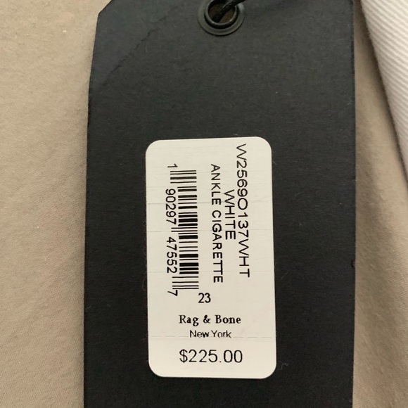 rag & bone || white ankle cigarette jean - size 23 - Picture 6 of 6